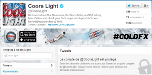 Tweets privés - Coors Light