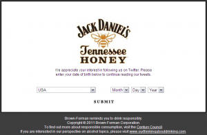 Vérification de l'âge - Jack Daniel's Honey